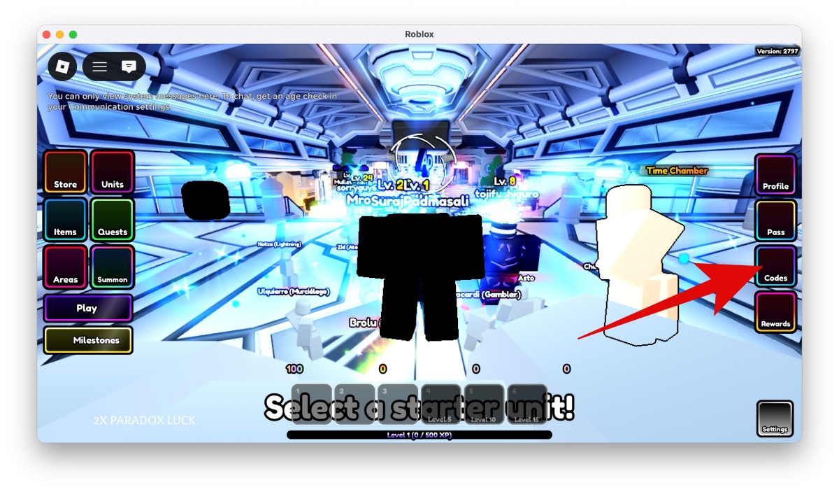 Anime Paradox Codes (April 2026) 2 Click the Codes option on the right side of the screen