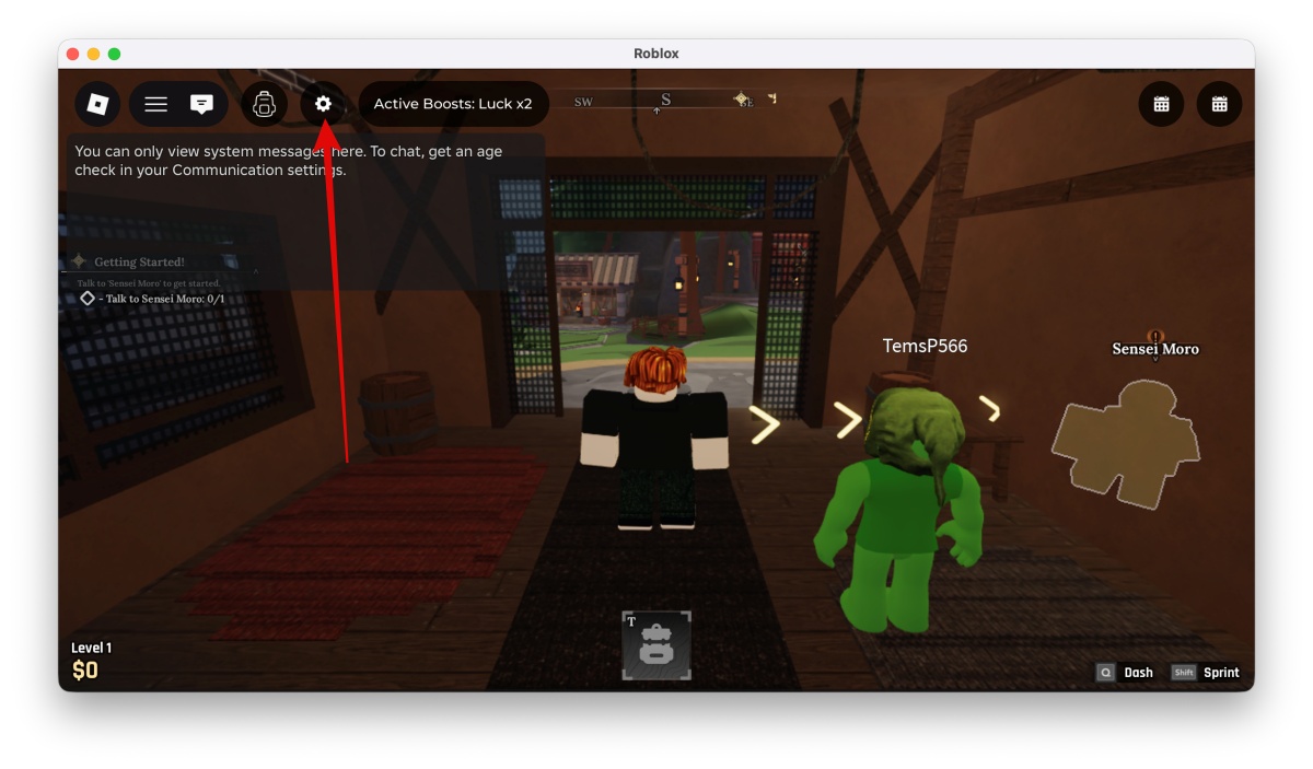 The Forge Codes (April 2026) 2 Click the Gear button in the top-left corner of your screen