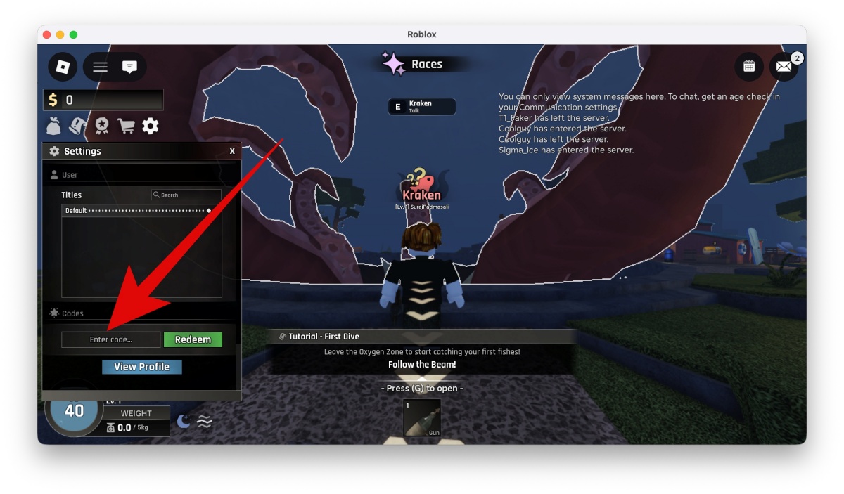Roblox Abyss Codes (April 2026) 3 Enter a working code in the “Enter Code” field