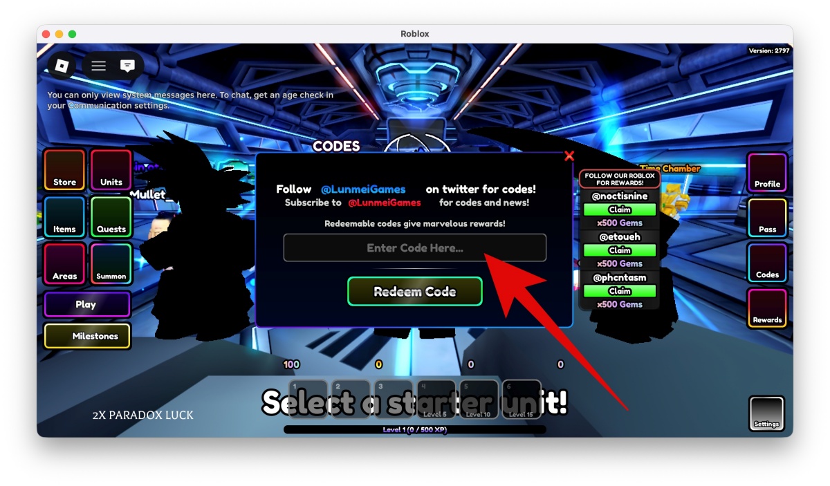 Anime Paradox Codes (April 2026) 3 Enter one of the Anime Paradox codes in the text box