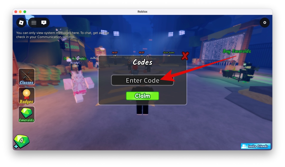 Enter one of the working Survive the Apocalypse codes