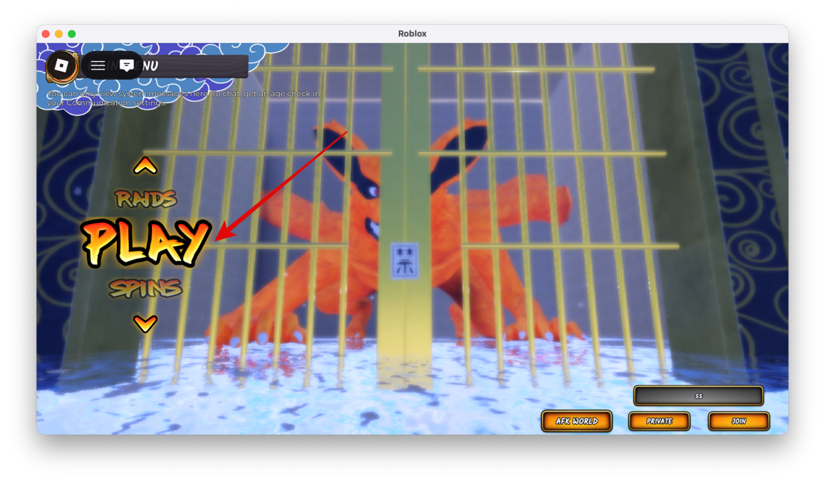 Hit Play to load into the game