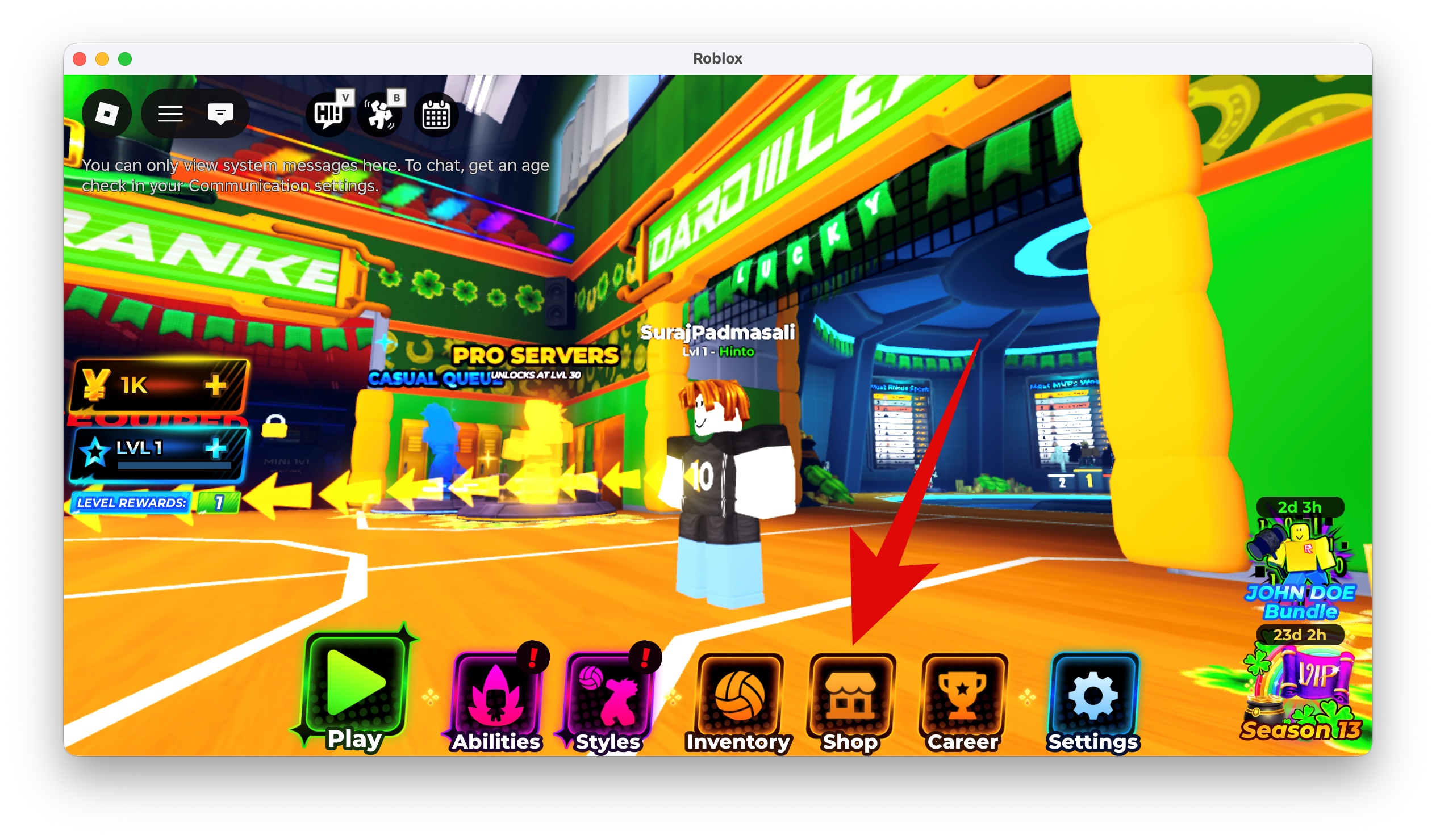 Volleyball Legends Codes (April 2026) 2 Open the Shop menu from the bottom of the screen.