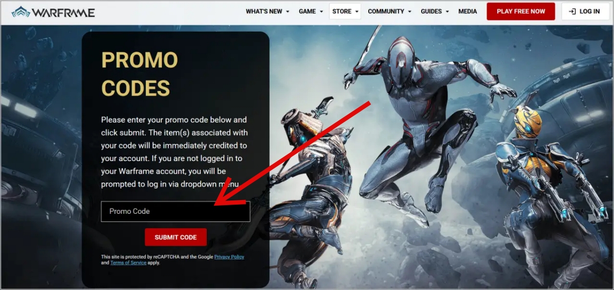 Redeem Warframe Codes