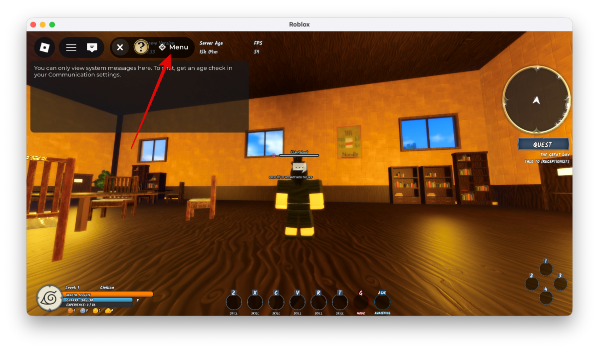 Tap the Menu icon in the top-left corner