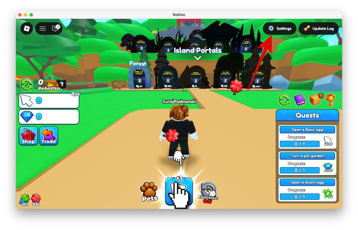 Tap the gear icon Settings in the top left corner