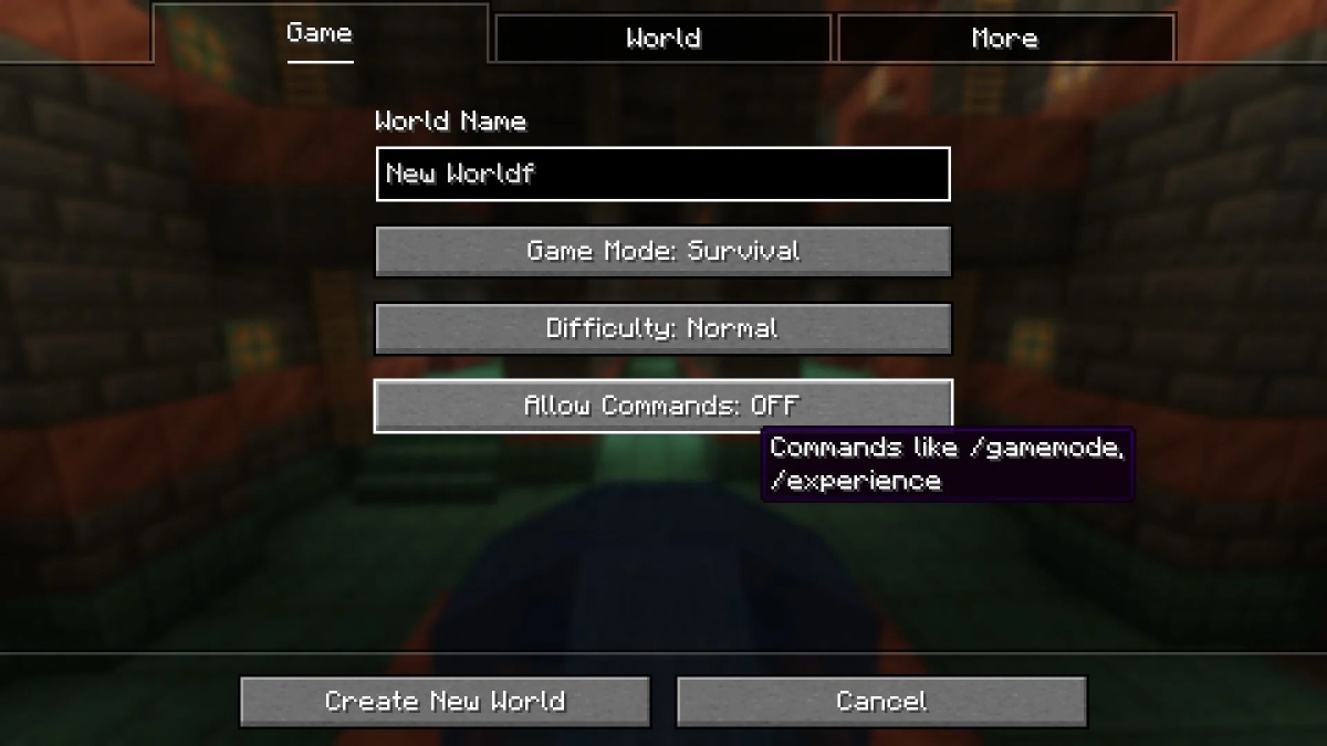 Turn on Commands in Minecraft Java Edition