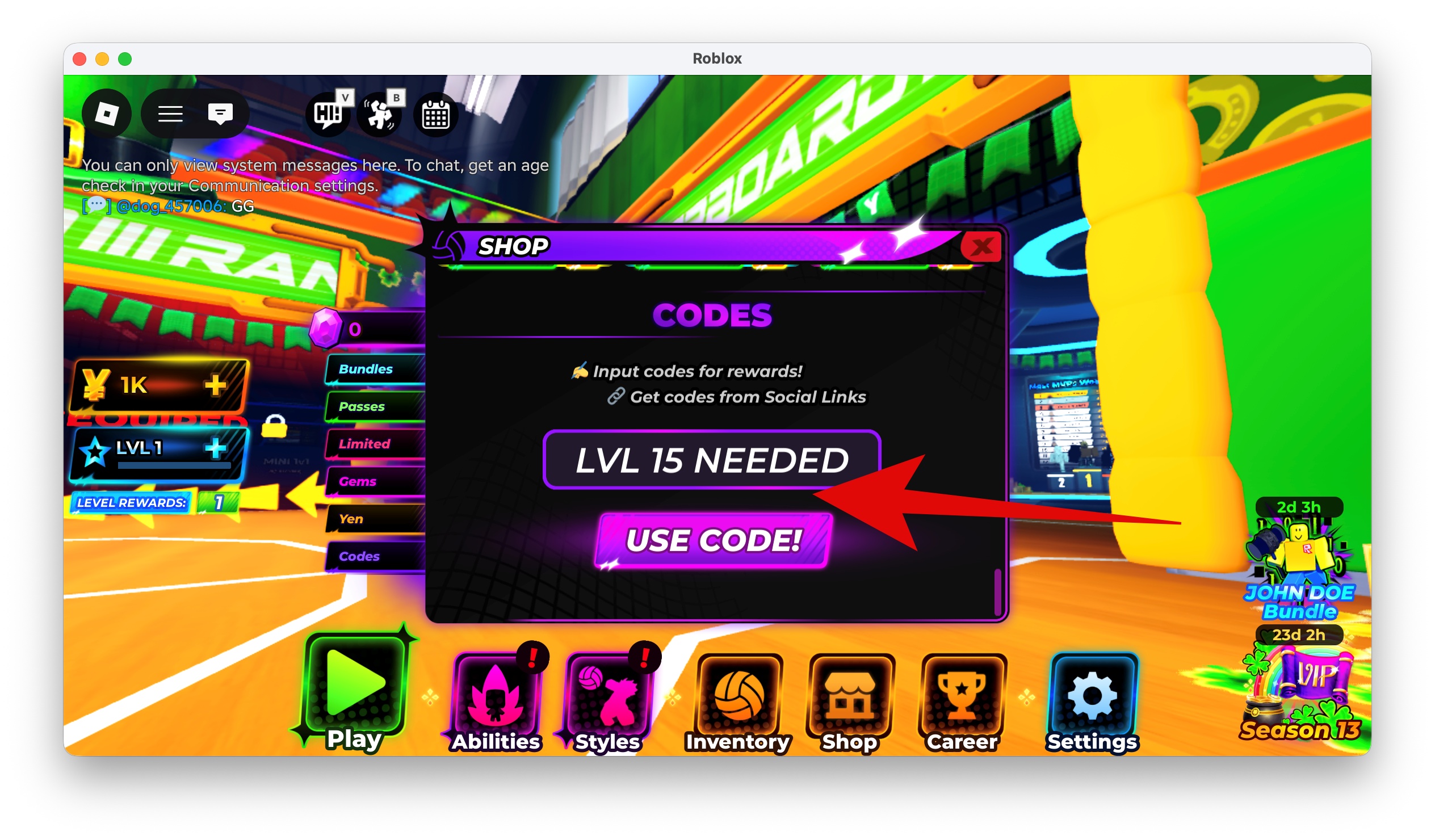Volleyball Legends Codes (April 2026) 3 Type in a working code and hit the Use Code button