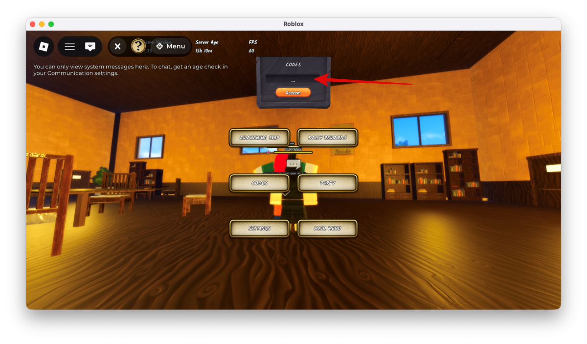 Type in a working code and press Enter to claim your rewards