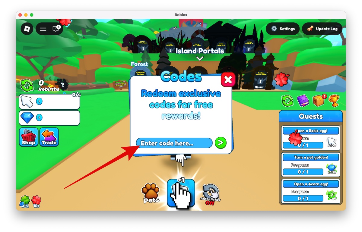 Type or paste in a working Tap Simulator code