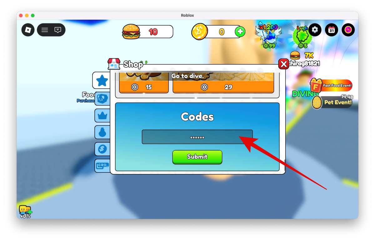 Get Fat to Splash Codes (April 2026): Free Fat Potions & Rewards 3 Type or paste your working Get Fat to Splash code into the empty box