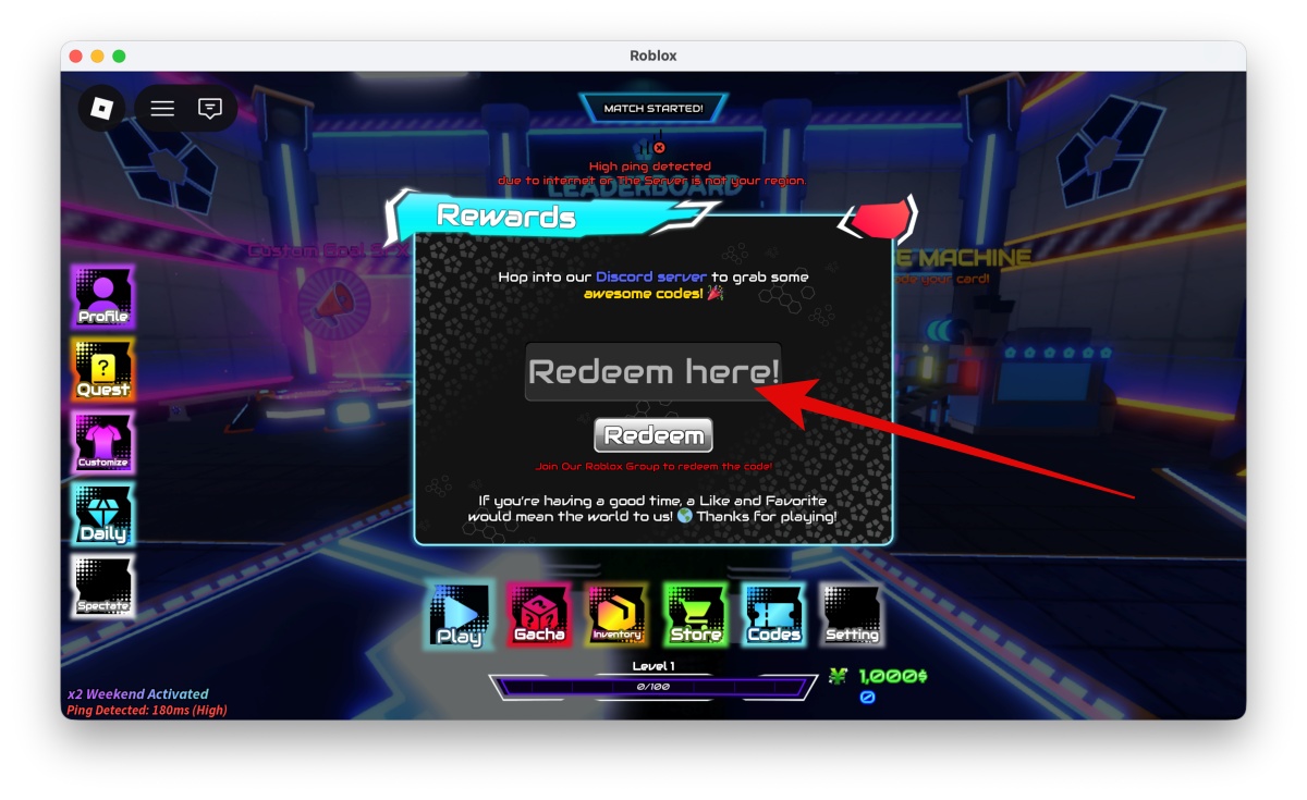 Type your code into the text box