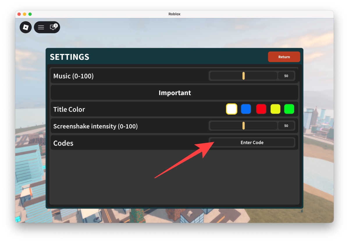 Find the Enter Code box and type or paste your code in