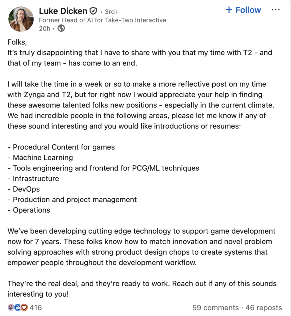 Luke Dicken posted on LinkedIn