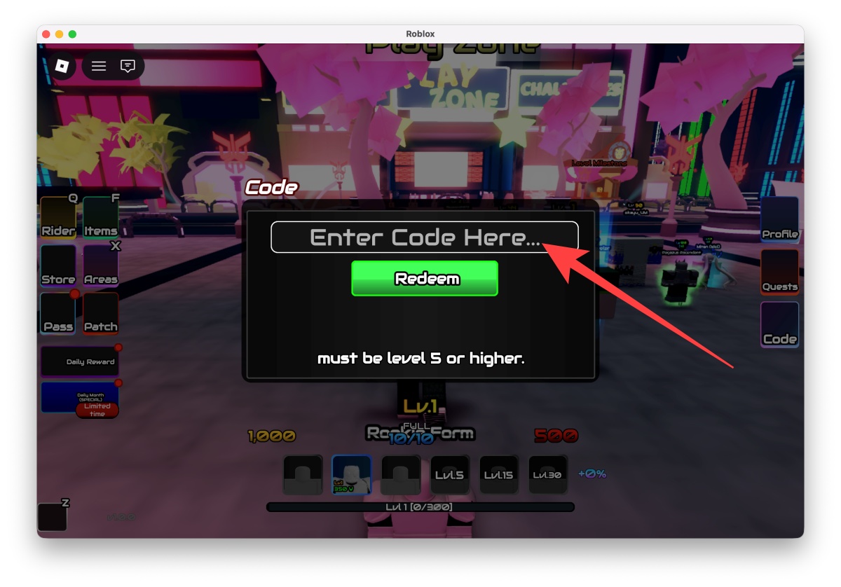 Rider Defenders Codes (April 2026) 3 Paste or type your code into the field