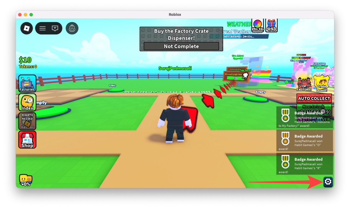 Unbox a Factory Codes (April 2026) 2 Tap the Settings icon in the bottom right corner